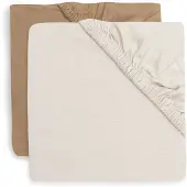 Jollein Hoeslaken Juniorbed 2-pack Jersey Hazel/Oatmeal