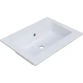 Arcqua mira wastafel enkel zonder kraangat 61x46x16 cm glans wit