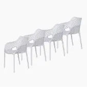 Garden Impressions Air XL kunststof tuinstoel wit set van 4 stuks