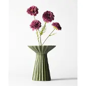HEMA Vaas ⌀20x24.5cm Zwier keramiek ribbel groen (groen)