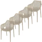 Garden Impressions Air XL design tuinstoel taupe 4 stuks