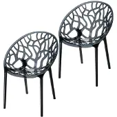 Garden Impressions Crystal tuinstoel zwart - 2 stuks