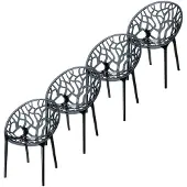 Garden Impressions Crystal tuinstoel zwart - 4 stuks