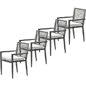Garden Impressions Burela tuinstoel taupe - 4 stuks