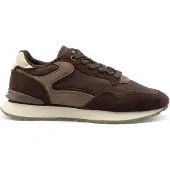 HOFF Heren City Leren Sneakers bruin (40), Plat, Veters, Casual 22602432