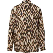 Comma Blouse ecru / cognac / zwart