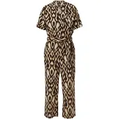 Comma Jumpsuit lichtbeige / karamel / zwart