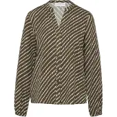 Comma Blouse olijfgroen / wit