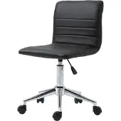 Markenlos Bureau stoel voor kinderen, draaibaar, met kunstlederen bekleding - zwart