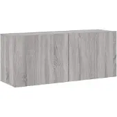 DKD Home Decor Tv-meubel wandgemonteerd 100x30x41 cm grijs sonoma eikenkleurig