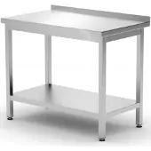 Hendi Wandgemonteerde werkbladtafel met plank aan de rand Budget Line STAAL 800 x 600 x 850 mm - 817261