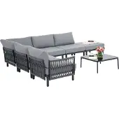 Garden Point Tuinmeubelset met hoekbank Salta Corner 5 antraciet