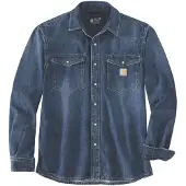 Carhartt Montana Relaxed Fit Denim Long-Sleeve Snap Front Overhemd Maat