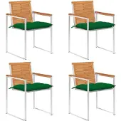 vidaXL Tuinstoelen 4 st met kussens massief acaciahout
