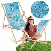 AllBags Merkloos Houten Ligbed Zwart - Comfortabel voor Strand, Tuin & Balkon
