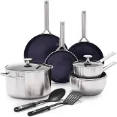 Blue Diamond Triple Steel Pannenset 11-delig - Keramisch RVS