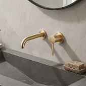 Saniclear Brass inbouw wastafelkraan geborsteld messing / mat goud