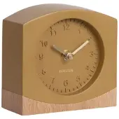 Karlsson Paris with Wood Tafelklok | 12x12.5x5.9cm | Dark khaki