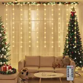 Salcar LED-sterrenlichtketting, kerstverlichting, LED-lichtgordijn, USB, 50 warmwitte LED-sterren