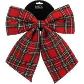 Mica Decorations Kerststrik | | 28 x 34 cm (Rood, Geruit)
