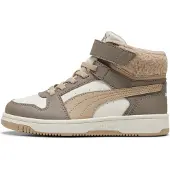 Puma Rebound Slam Mid Cosy sneakers, Grijs/Wit/Bruin, Maat 30