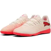 Puma Future 9 Play Zaalvoetbalschoenen (IN) Gebroken Wit Zwart Roze