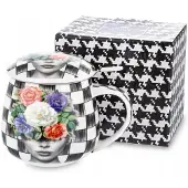 Queen Isabell Elegante Mok met Zeef - Bone China, Bloemendesign, 400ml