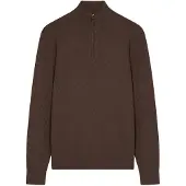 Ted Baker Kurnle T-steek Gebreide Trui Met Halve Rits, Bruin