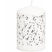 Housevitamin - Diner / Stompkaarsen - 10 cm - Wit met zwarte stippen