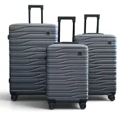 Infinity Leather Hardshell Grijze 8-wiel Bagagekoffer Tas Koffer Set - Vespera