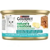 Gourmet natures creations hart van saus kabeljauw - 24x85 gr - Kattenvoer - Kattenbrokken