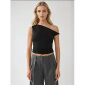 Hiccups for Kids Asymmetrische Nek Off-Shoulder Slim Fit Top