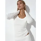 Busem Dames Geribbelde Lange Mouwen Crop Top