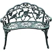 Outsunny tuinstoel, parkbank, zitbank, tuinstoel, tuinmeubilair, 2-persoons, metaal