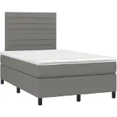 vidaXL Boxspring met matras stof donkergrijs 120x190 cm