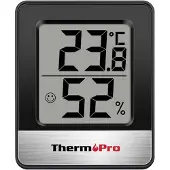ThermoPro TP49B-3 TP49B-3 Thermo- en hygrometer Zwart, Zilver