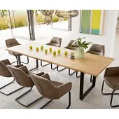 DELIFE Eetkamertafel Edge eiken natuur 260x100x2,5-3 skid zwart Live-Edge
