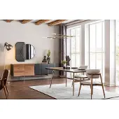 AEA Designer Brauner Esstisch Tische Tisch + 4x Lehnstuhl Möbel 5tlg. Set