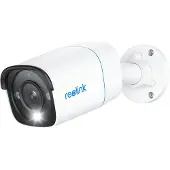 Reolink P330, IP-beveiligingscamera, geschikt voor binnen- en buitengebruik, met kabel, compatibel met Google Assistant, voor montage aan de muur, wit