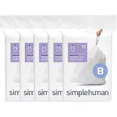 Simplehuman Vuilniszakken met trekband 6 liter | code B | 5 x 30 stuks