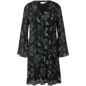 Comma Jurk petrol / zwart / wit
