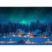 My Village Kerstdorp Achtergrond Noorderlicht LED 76 X 1,5 X 56 Cm