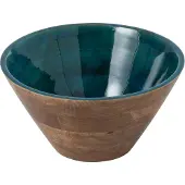 J-Line schaal - hout - petrol/naturel - large