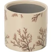 J-Line bloempot Branch - keramiek - ecru/bruin - small