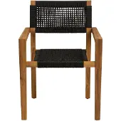House Nordic Tuinstoel Anzio - Zwart/Naturel - Set van 2
