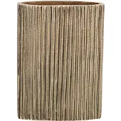 J-Line Geribbelde vaas - aluminium - goud - small