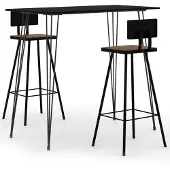 vidaXL 3-delige barset, zwart
