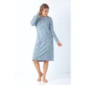 Hajo Premium katoen dames nachthemd poederblauw | Maat 52/54