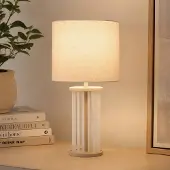 Searchlight Tafellamp Swizzle, crème / amber, Woon-/ Eetkamer, Glas, Tafellamp