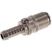 Tameson RVS DN 6 Tempereerkoppeling Snelkoppeling 9 mm Slangpilaar Dubbele afsluiting